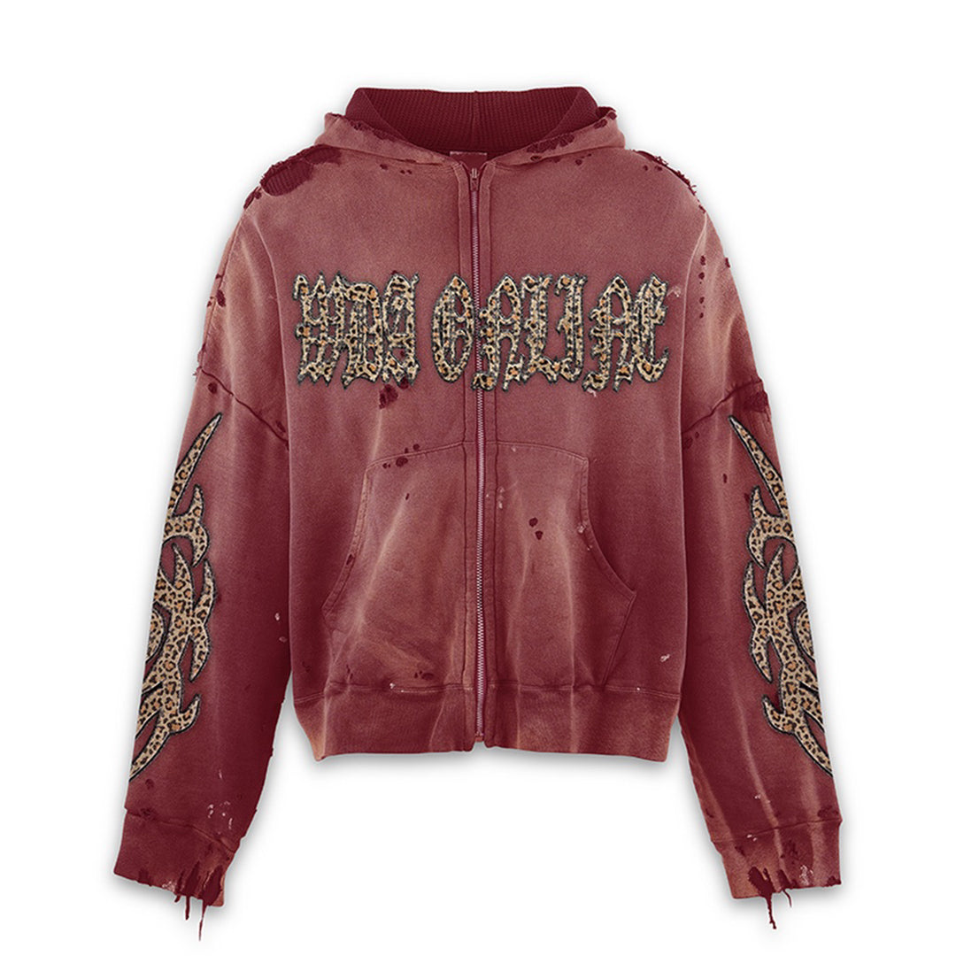 MAROON CHEETAH HOODIE